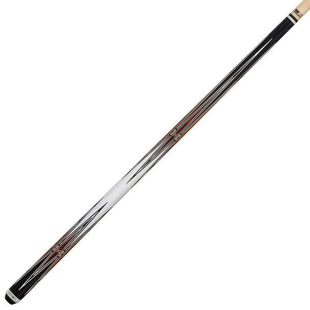 K2 POOL CUE KL131 Gloss Black, Cocobolo Points, w/ Wrapless White Wrap - 12