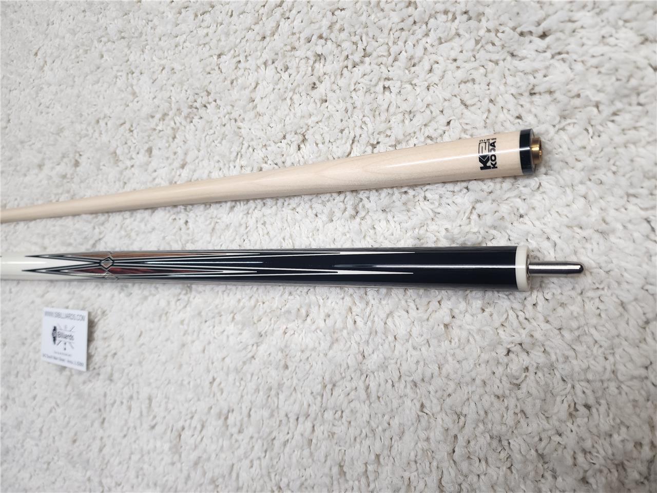 K2 POOL CUE KL131 Gloss Black, Cocobolo Points, w/ Wrapless White Wrap - 12