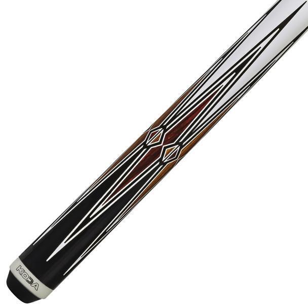 K2 POOL CUE KL131 Gloss Black, Cocobolo Points, w/ Wrapless White Wrap - 12