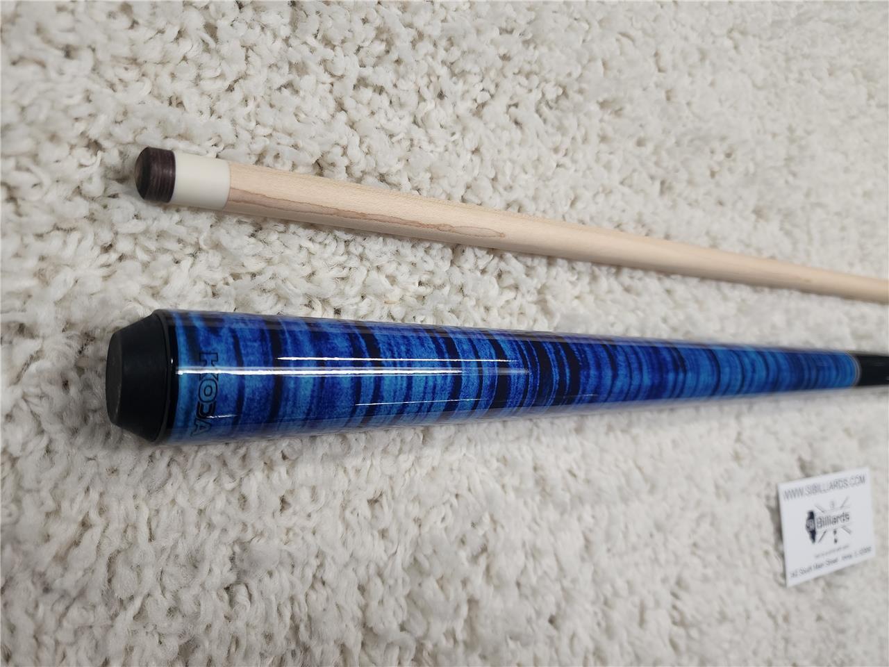 K2 POOL CUE KL141 Gloss Black, Turquois/White Floating Points, Blue Curly