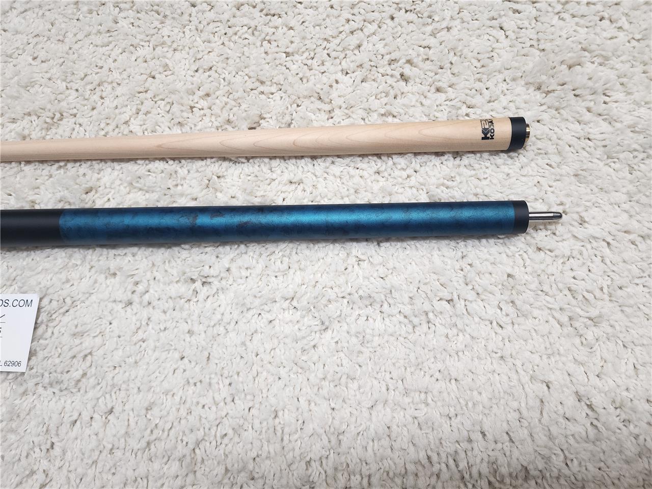 K2 POOL CUE KL104 Matte Teal Blue, Black Smoke w/ Black Simulated Wrap - 12