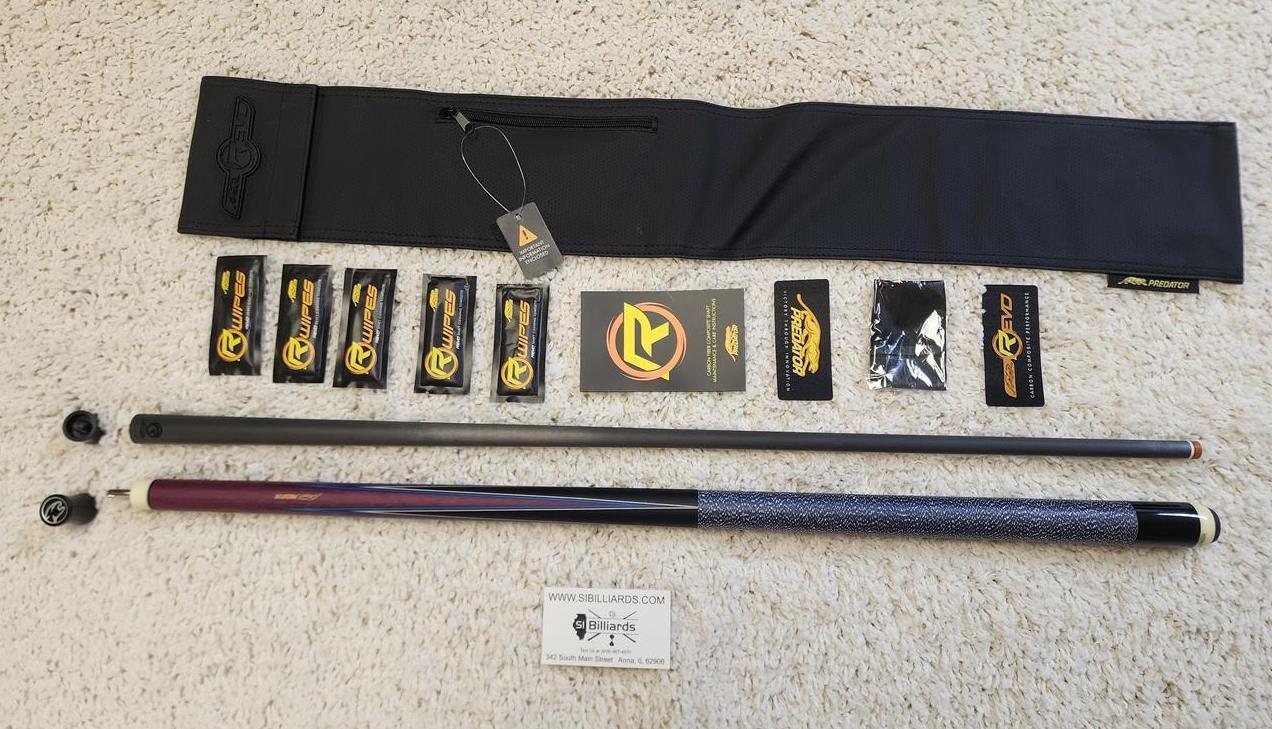 Predator 4 Point Sneaky Pete Purple Heart/Blue Points W/ Wrap Cue W/ Revo 12.9