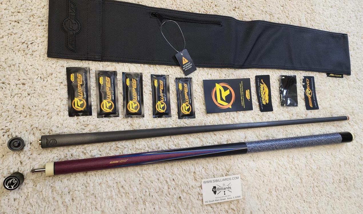 Predator 4 Point Sneaky Pete Purple Heart/Blue Points W/ Wrap Cue W/ Revo 12.9