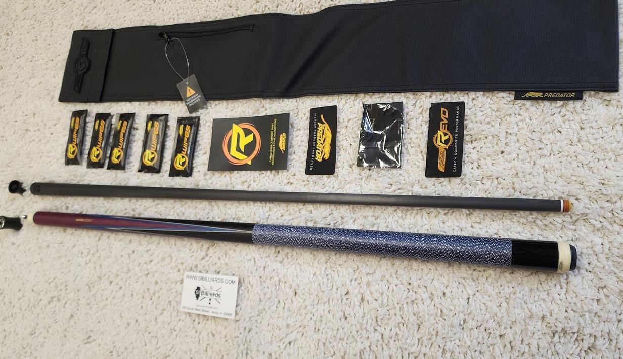 Predator 4 Point Sneaky Pete Purple Heart/Blue Points W/ Wrap Cue W/ Revo 12.9