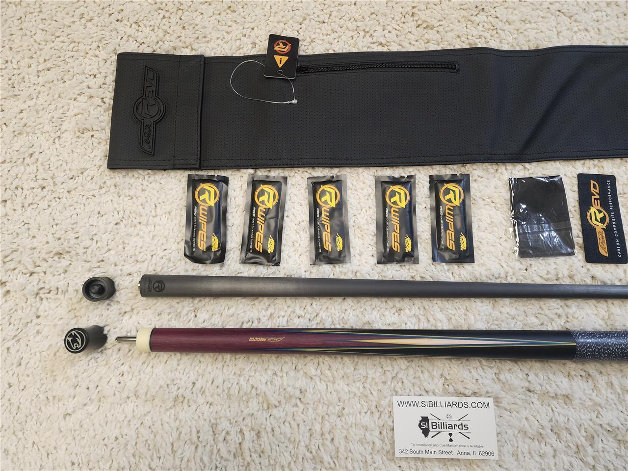 Predator 8 Point Sneaky Pete Purple Heart/Curly Linen Wrap Pool Cue w/ Revo 12.9