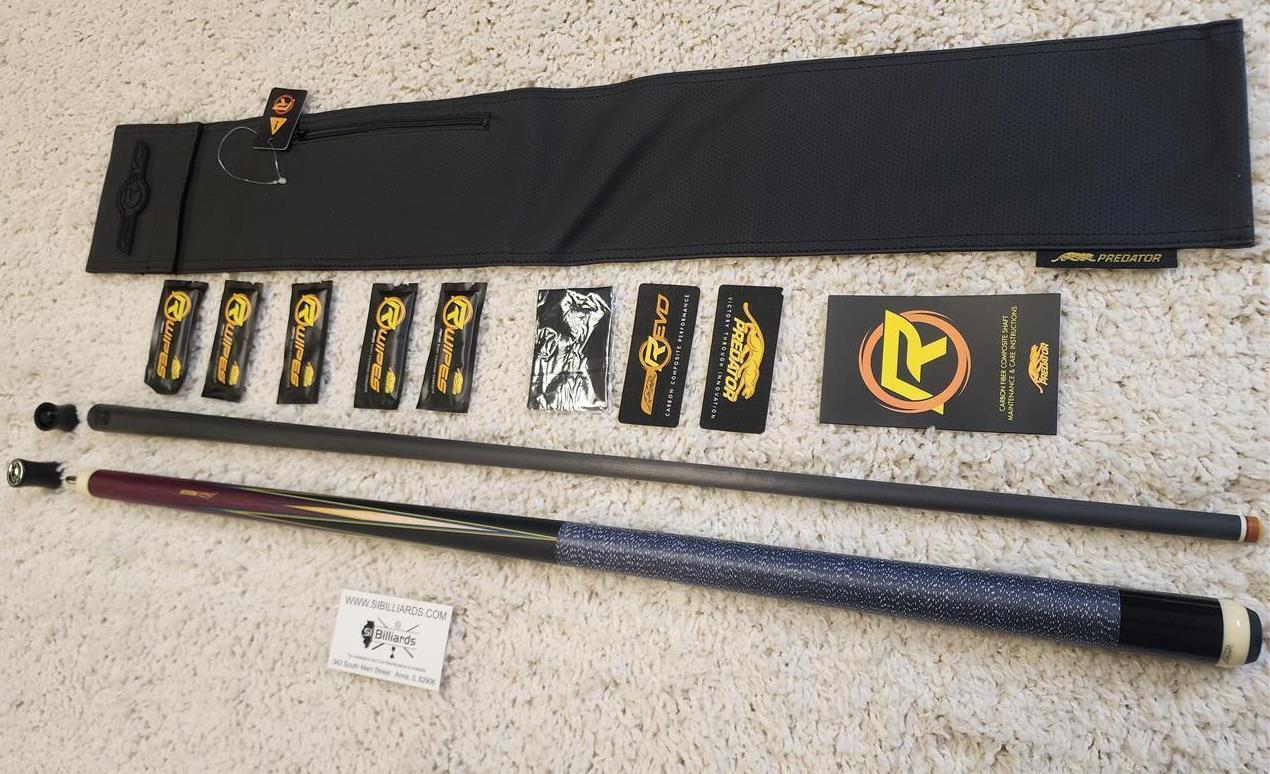 Predator 8 Point Sneaky Pete Purple Heart/Curly Linen Wrap Pool Cue w/ Revo 12.9