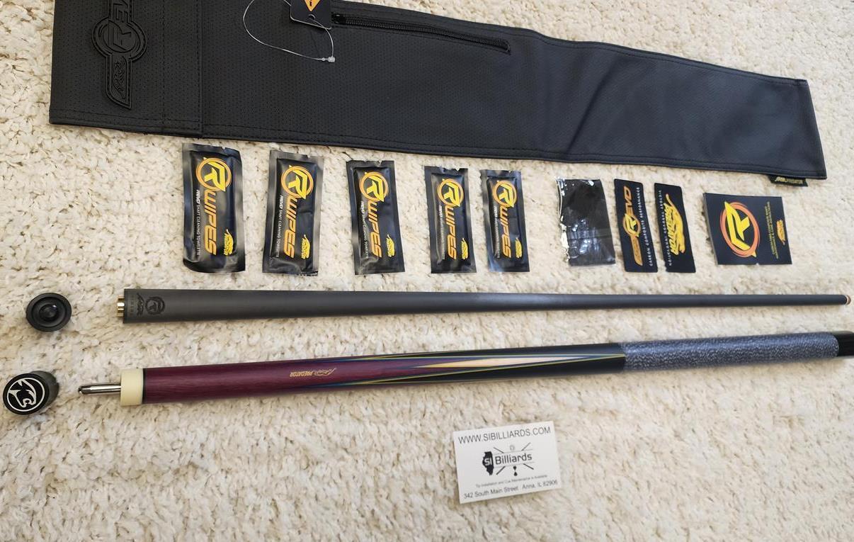 Predator 8 Point Sneaky Pete Purple Heart/Curly Linen Wrap Pool Cue w/ Revo 12.9