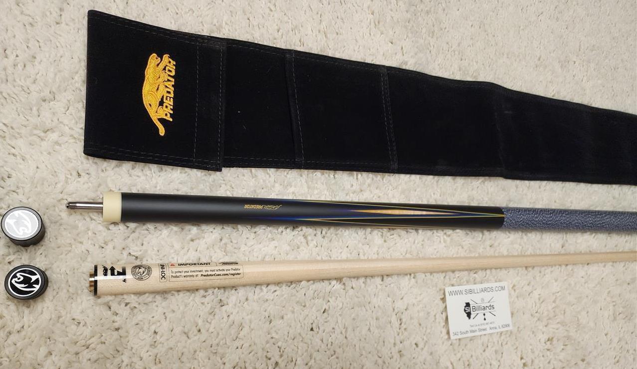 Predator 8 Point Sneaky Pete Black/Blue Points with Wrap Pool Cue w/ 314-3 New!!