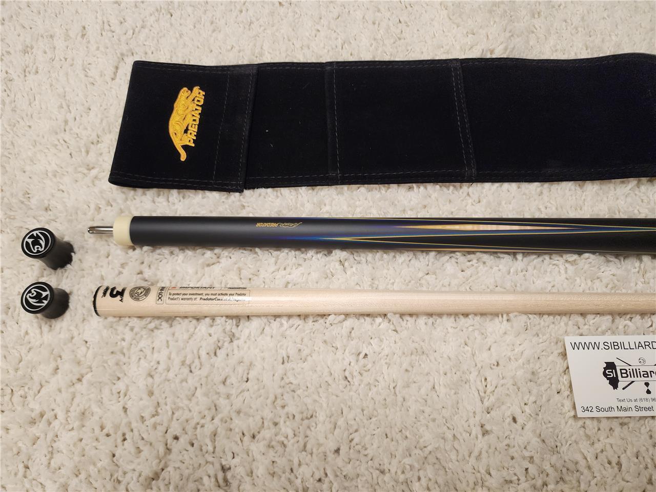 Predator 8 Point Sneaky Pete Black/Blue Points with Wrap Pool Cue w/ 314-3 New!!