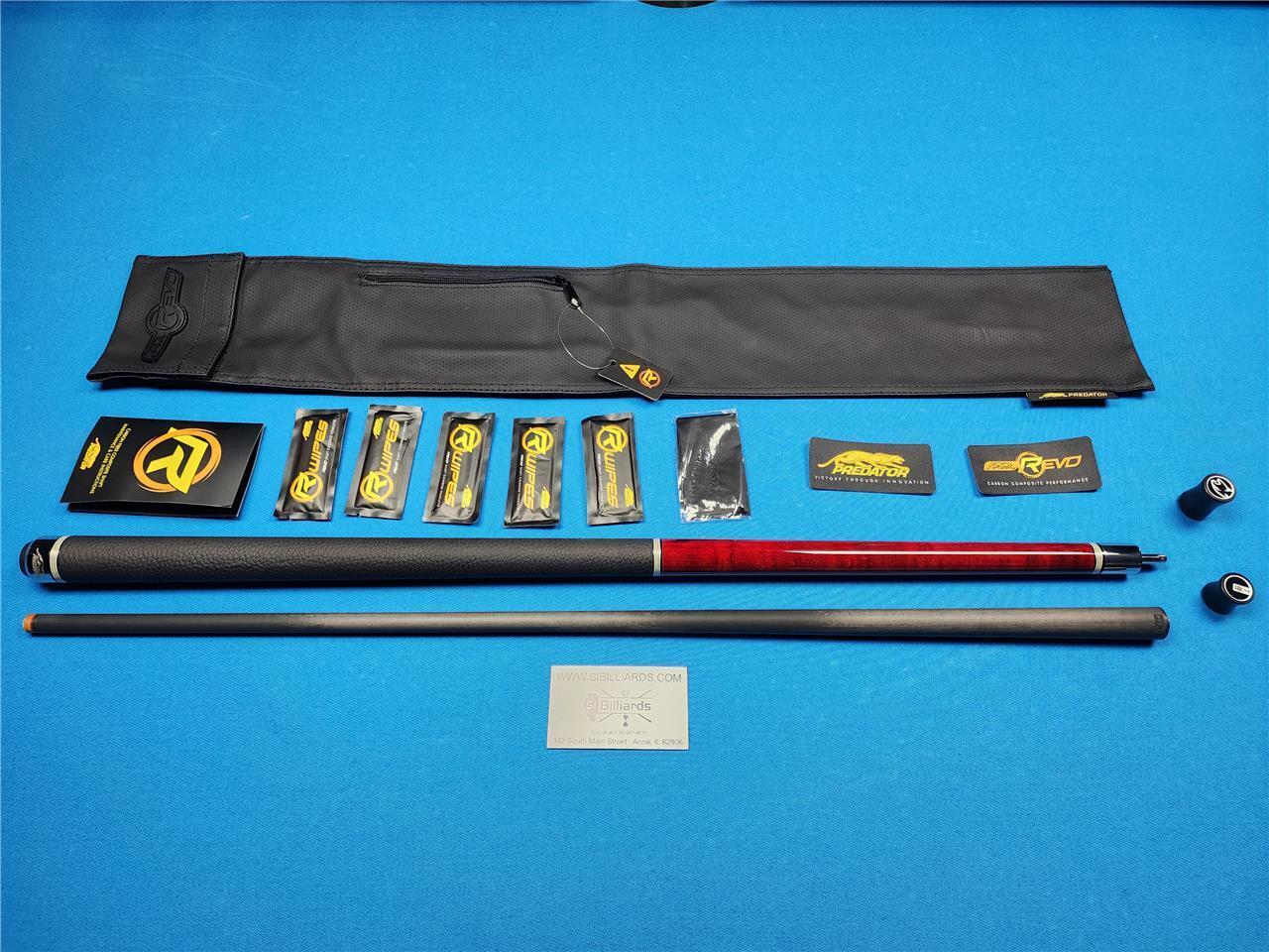 NEW Predator 9K-2 Pool Cue - UniLoc Revo 12.9mm + Jt. Caps & Case