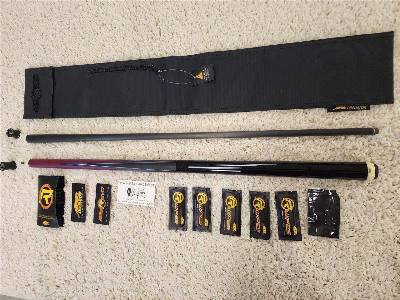 Predator 4 Point Sneaky Pete Purple Heart/Blue Points No Wrap Cue W/ Revo 12.9