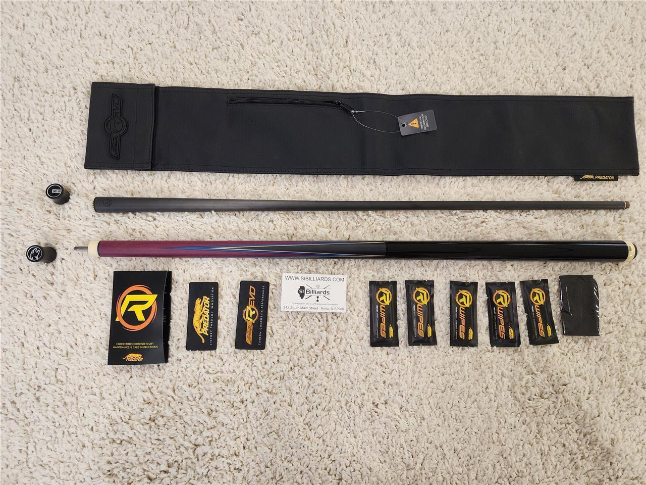 Predator 4 Point Sneaky Pete Purple Heart/Blue Points No Wrap Cue W/ Revo 12.9