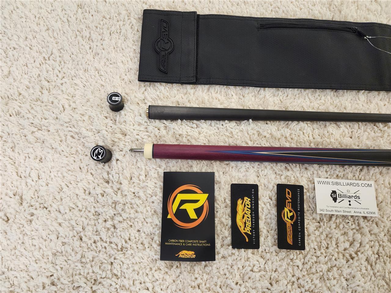 Predator 4 Point Sneaky Pete Purple Heart/Blue Points No Wrap Cue W/ Revo 12.9