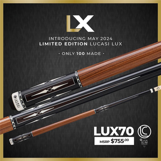 Lucasi Custom LUX 70 Pool Cue 19oz 11.75mm (81/100) Hybrid Slim $755