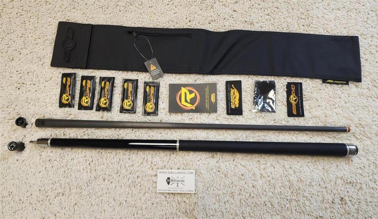 NEW Predator 9K-1 Pool Cue - UniLoc Revo 12.9 mm + Jt. Caps & Case