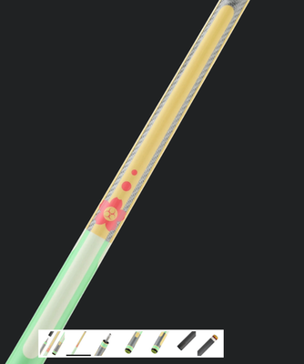 Predator Poison Candy Sugar Pool Cue 12.4mm Carbon Fiber Shaft Green Peach