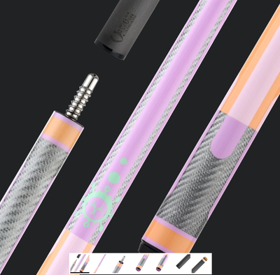 Predator Poison Candy Sugar Pool Cue 12.4mm Carbon Fiber Shaft Peach