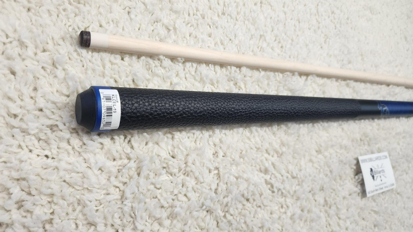 K2 Pool Cue KLCBL Blue w/ Leather Wrap Play Cue w/ Low Deflection 11.75MM Shaft