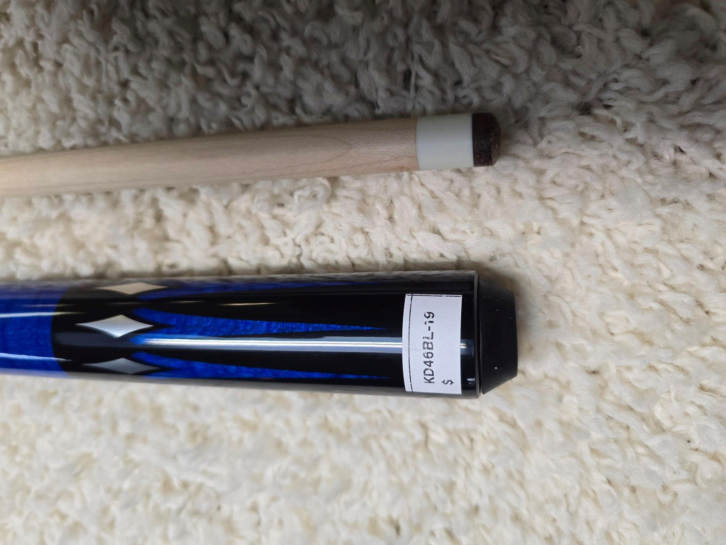 Koda KD46BL Pool Cue. Blue with Black and Silver Graphic 12.5mm Shaft!