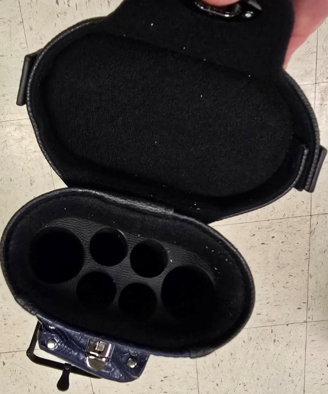 Leatherette Polyform Blue/Black 2x4 Hard Pool Cue Case - With Kick Stand
