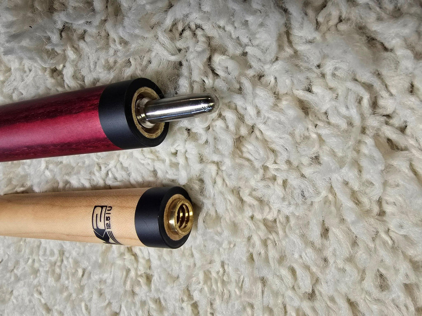 K2 Pool Cue KL119 Red Exotic Wood With Dual Copper Rings! 12.5 mm Shaft!