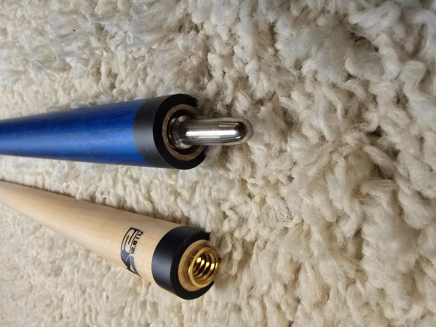 K2 Pool Cue KL1117 Blue Exotic Wood With Dual Copper Rings! 12.5 mm Shaft!