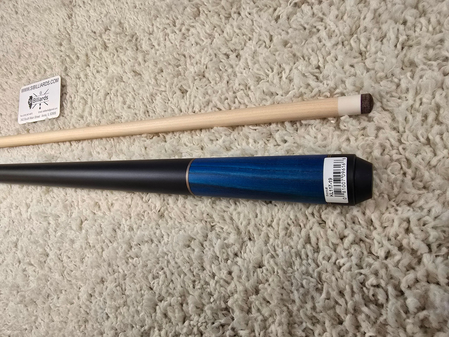 K2 Pool Cue KL1117 Blue Exotic Wood With Dual Copper Rings! 12.5 mm Shaft!