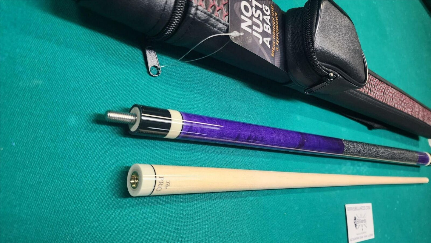 Meucci European Purple Pool Cue 19oz w/ 12.5mm Pro Shaft! Free Hard Case!