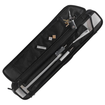 Lucasi LC1048W Soft Cue Case, Holds 4 Butts &amp; 8 Shafts, Black White Tan