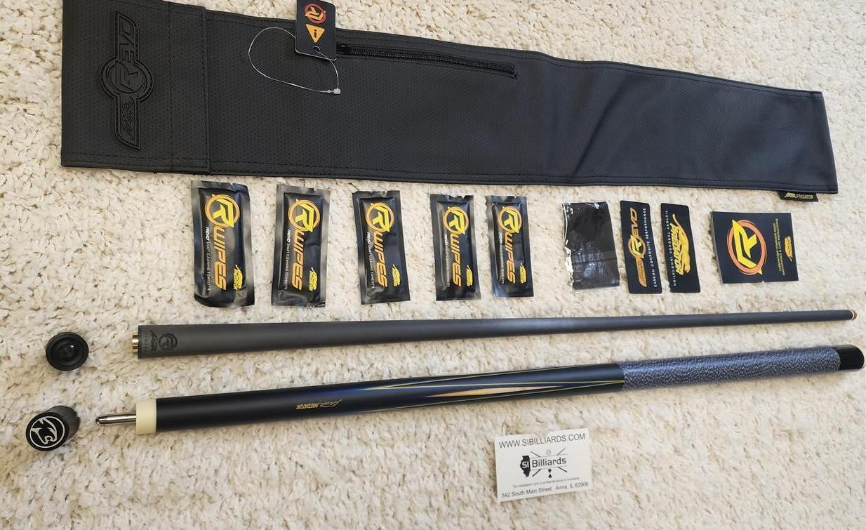 Predator 8 Point Sneaky Pete Black/Blue Points with Wrap Pool Cue w/ Revo 12.4 W