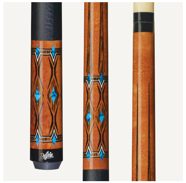 Dufferin Curly Maple & Blue Recon Cue With Faux Leather Wrap! New! Fast Shipping