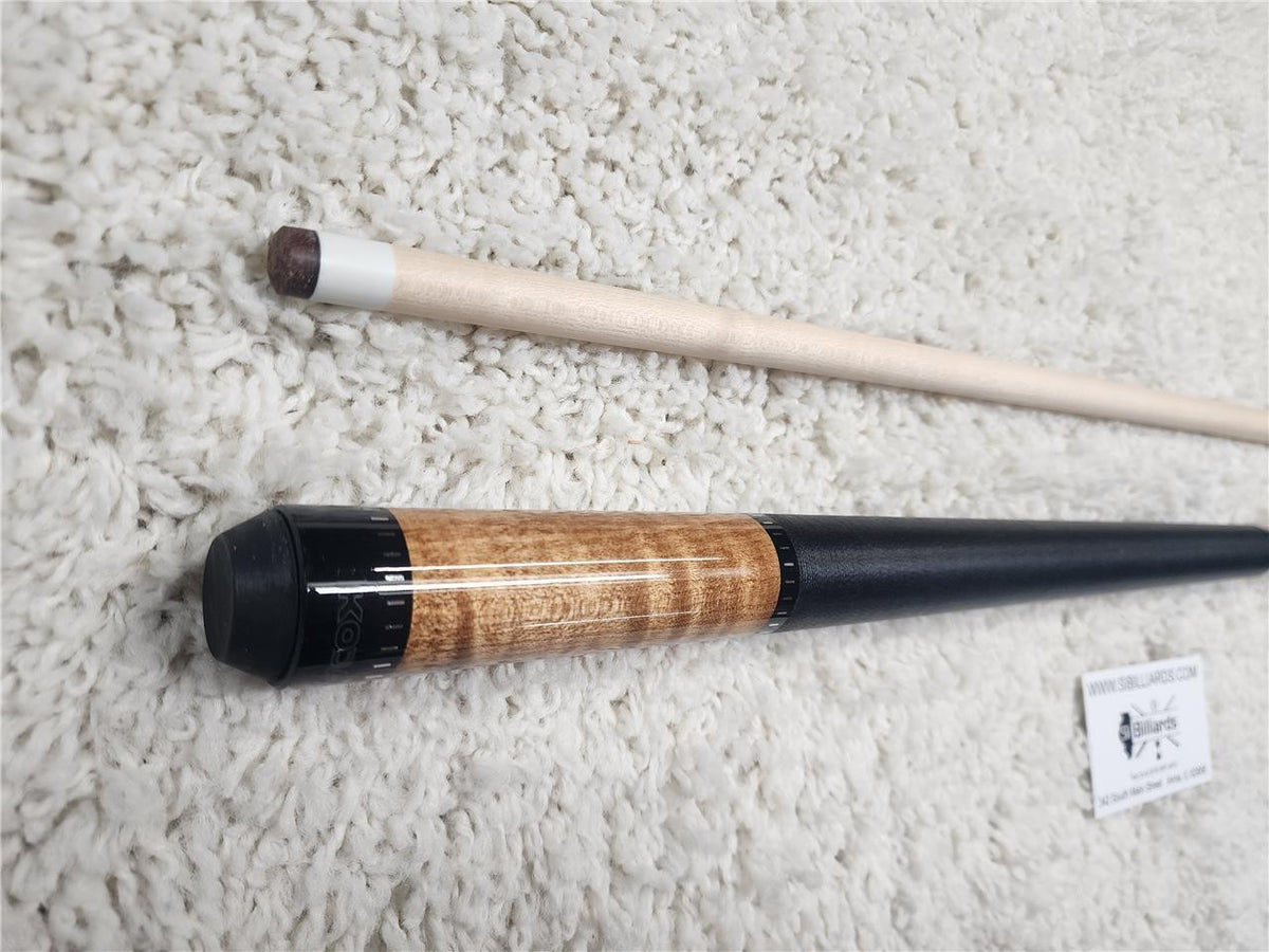 KODA KD30 Pool Cue, Natural Curly Maple, Irish Linen Wrap, Maple Shaft