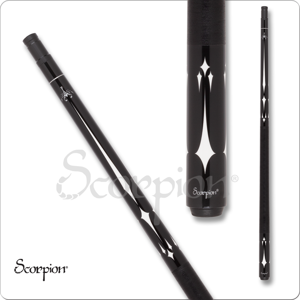 Scorpion SW11 Pool Cue White on Black 19oz Free Shipping!