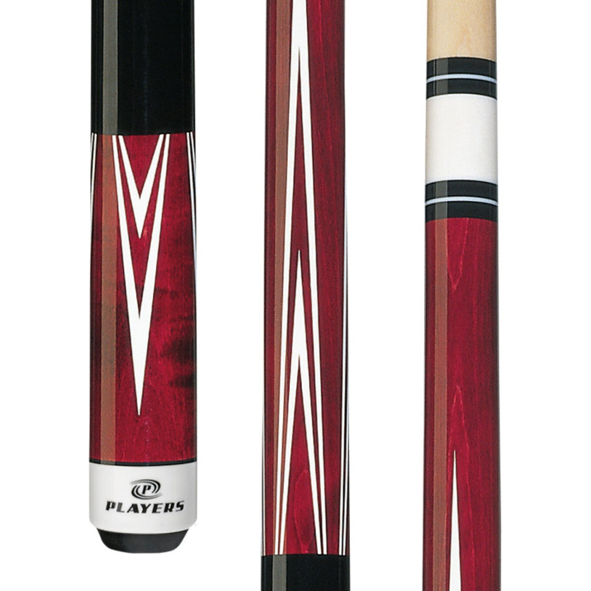 Players C-801 Crimson 4 Point Wrapless Pool Cue Billiard Stick 58 Inch