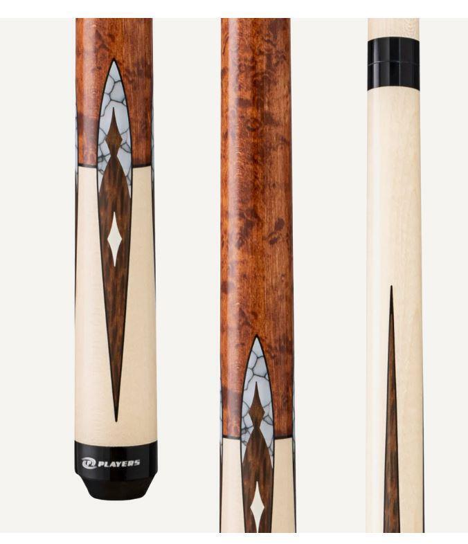 Players G4147 Birdseye & Maple with White Recon Wrapless Cue