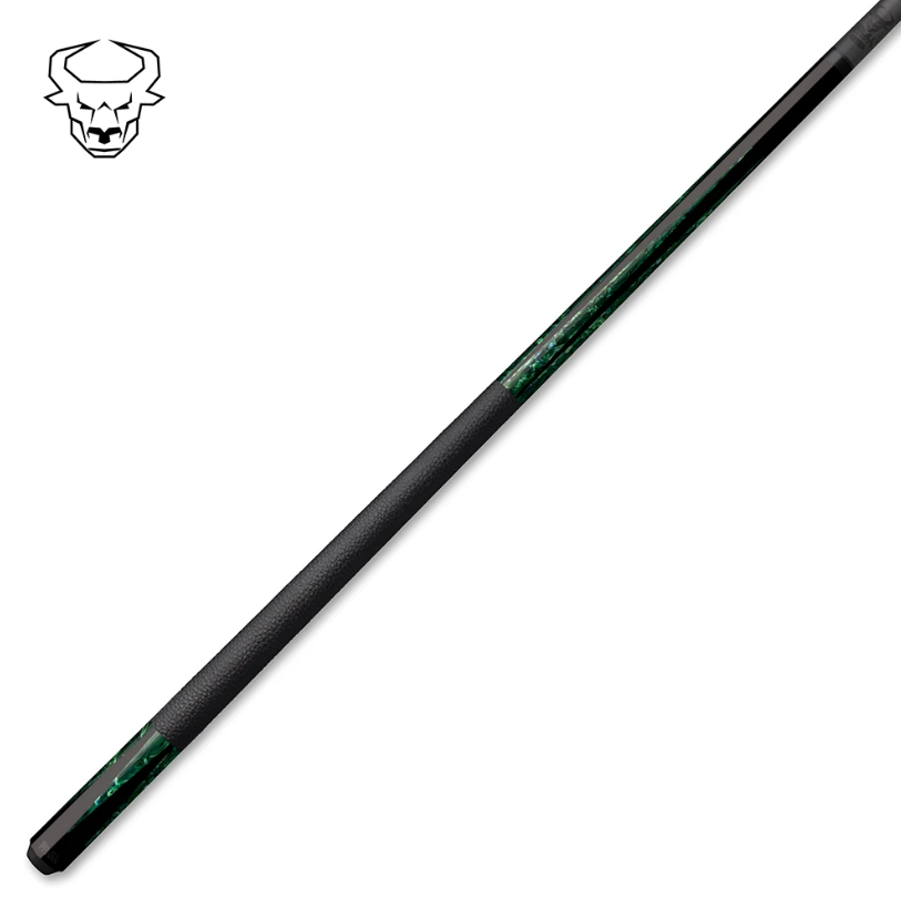 Bull Carbon BCL19 Emerald Green Abalone Pool Cue  - Carbon Fiber Shaft – Uni‑Loc