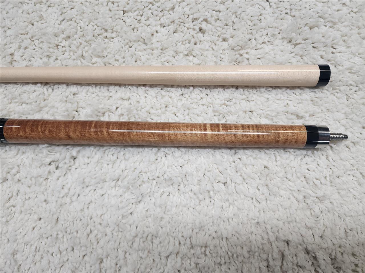 KODA POOL CUE KD30 Natural Stained Real Curly Maple Forearm, Irish Linen & Maple