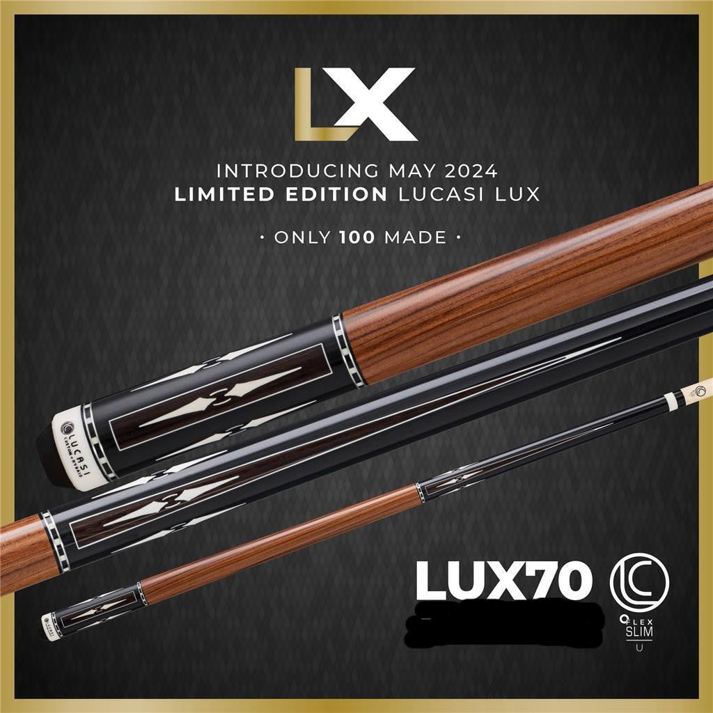 Lucasi Custom LUX 70 Pool Cue 19oz 11.75mm Hybrid Slim Shaft only 100 made!