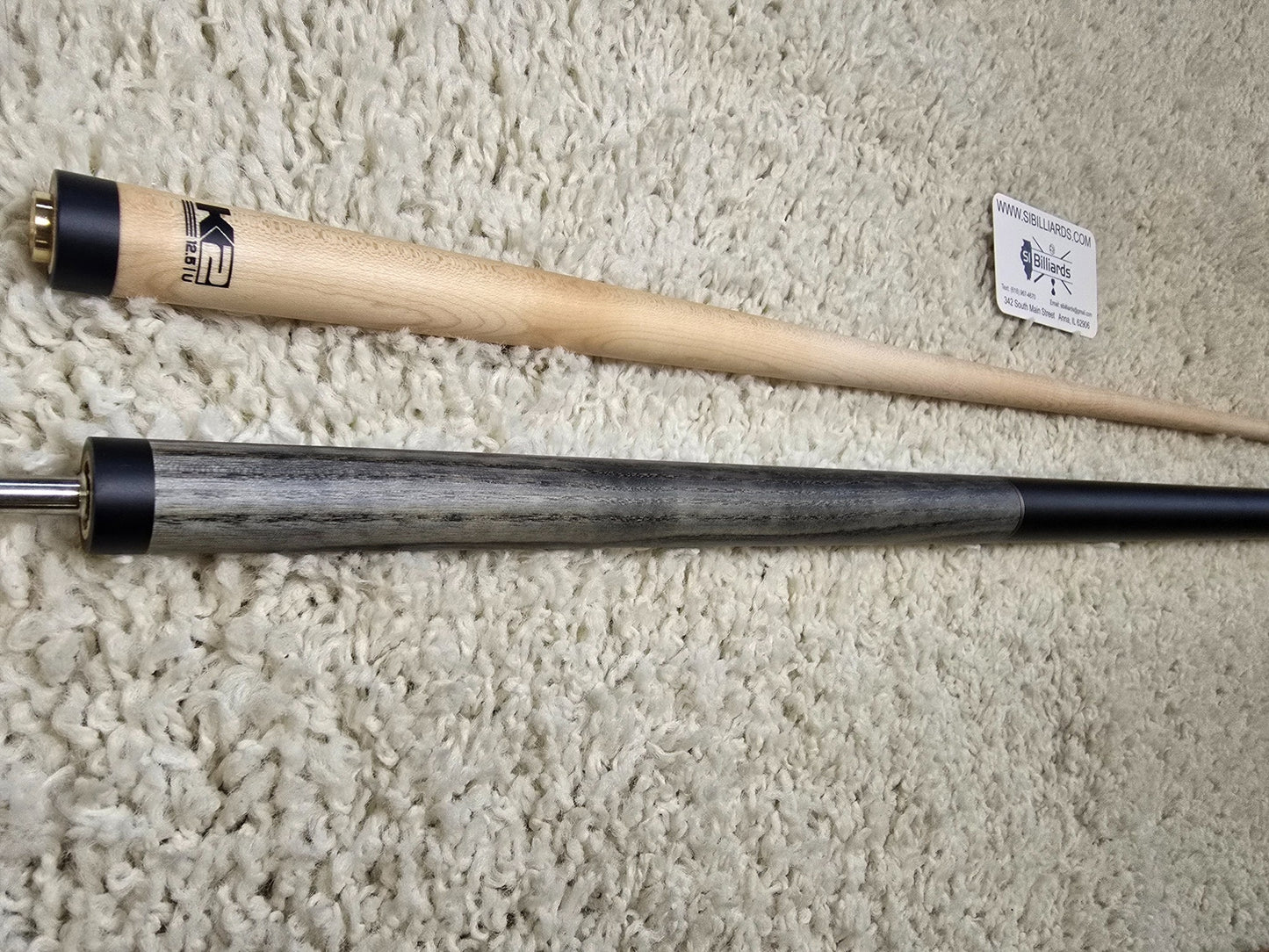 K2 Pool Cue KL118 Gray Exotic Wood With Dual Copper Rings! 12.5 mm Shaft!