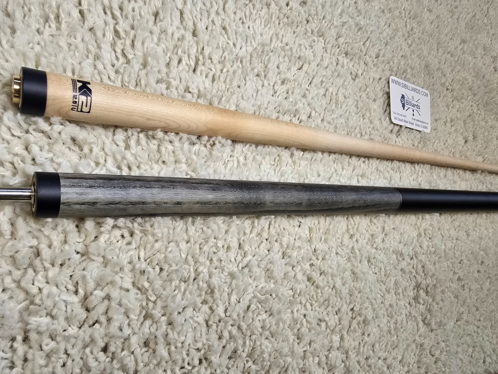 K2 Pool Cue KL118 Gray Exotic Wood With Dual Copper Rings! 12.5 mm Shaft!