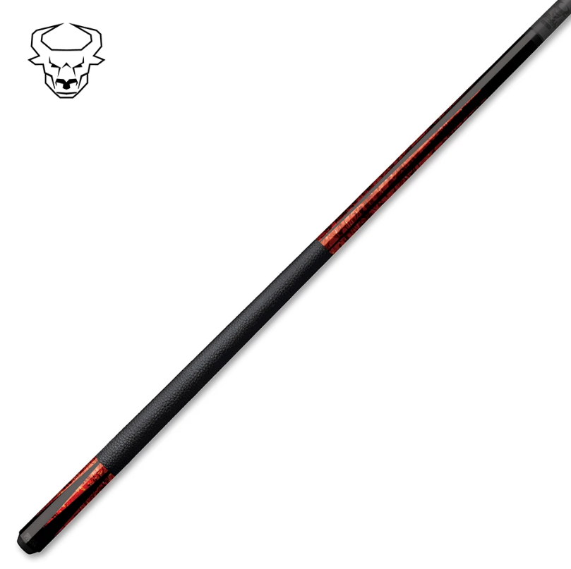 Bull Carbon BCL20 Red Abalone Inlays Pool Cue  - Carbon Fiber Shaft – Uni‑Loc