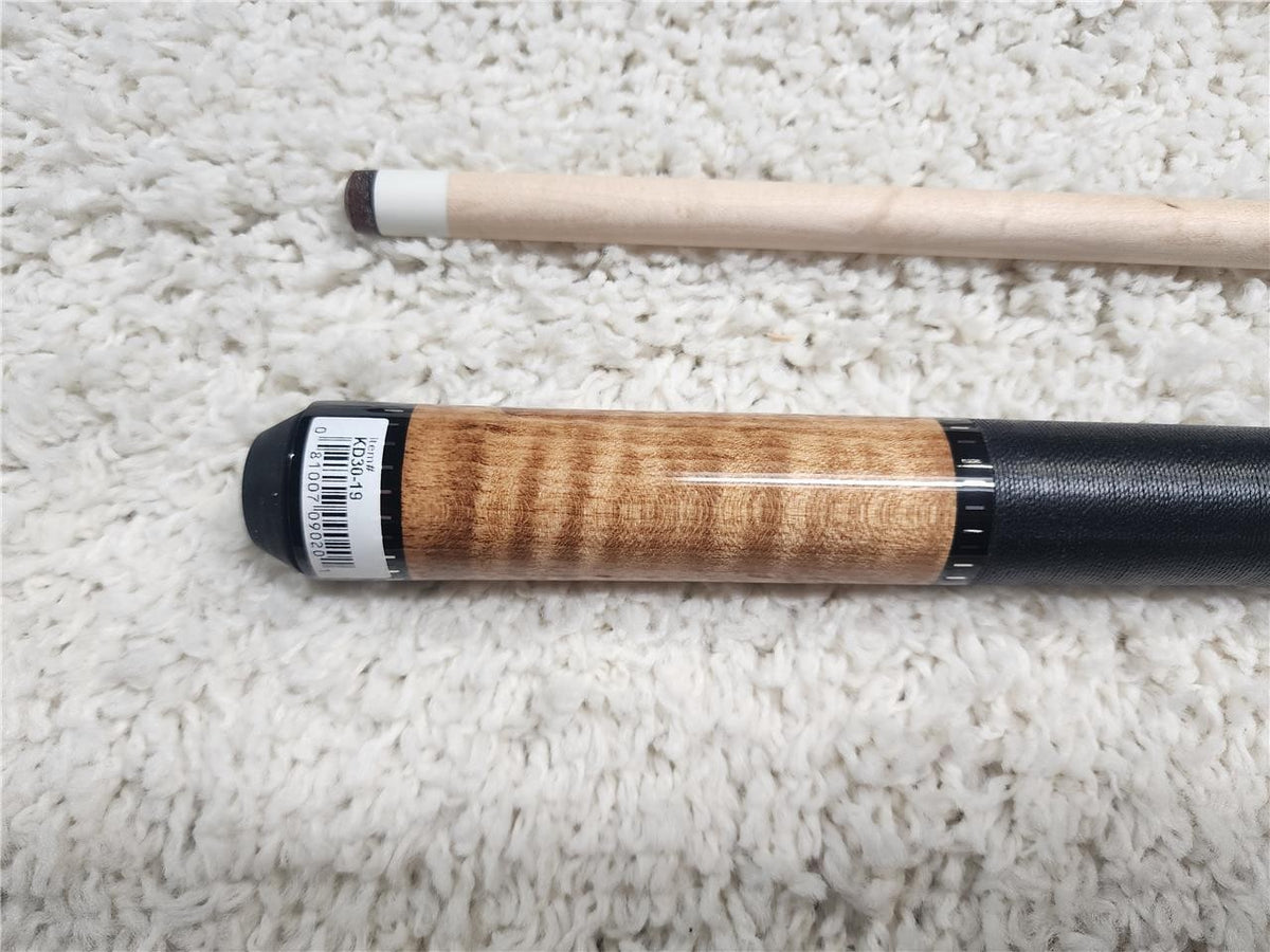 KODA KD30 Pool Cue, Natural Curly Maple, Irish Linen Wrap, Maple Shaft