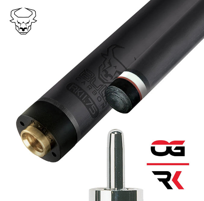 Bull Carbon BCC1BT Pool Cue Blue Curly Maple Uniloc 12.25mm Shaft 29"