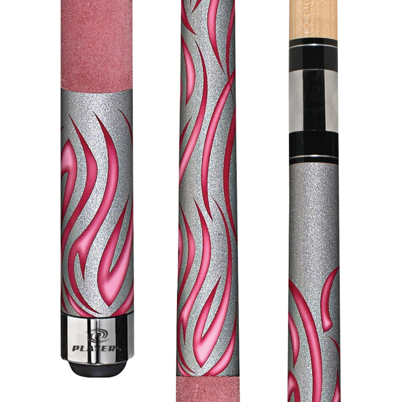 Players F-2780 Pink Flames Cue with Soft Suede Wrap! Free Shipping!!