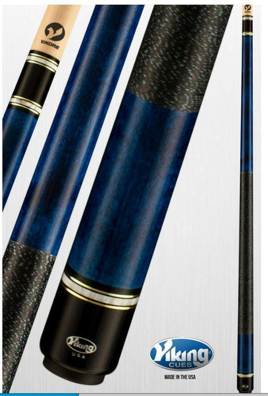 Viking B2607 Linen Wrap Pool Cue w/ 13 mm Vikore Shaft (Ocean Blue) - Free Shipp