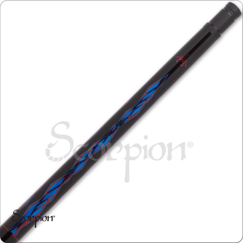 Scorpion SW20 Pool Cue Black with Blue Diamonds 19oz Free Shipping!