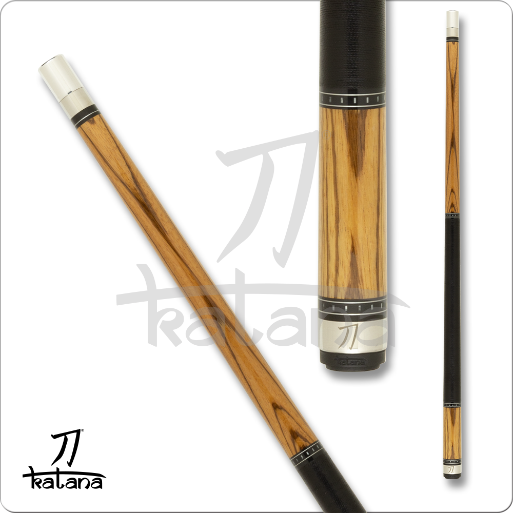 Katana KAT18 Zebrawood Cue Pool Cue w/ Joint Protectors & FREE Shipping 