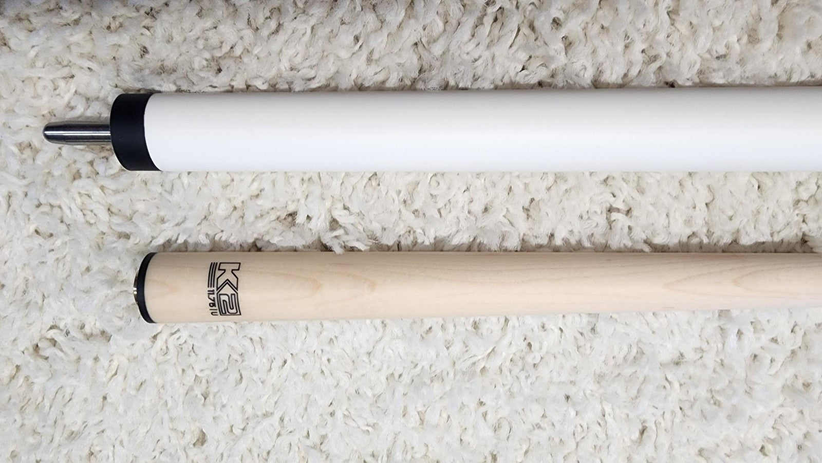 K2 Pool Cue KLCWH White w/ Leather Wrap Play Cue w/ Low Deflection 11.75MM Shaft