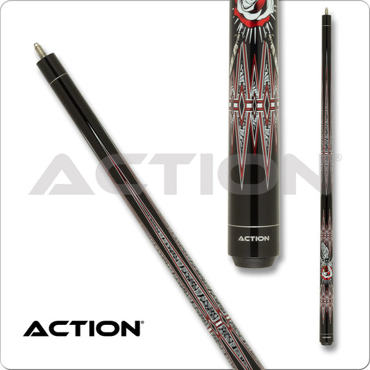 Action ACT163 Garage Pool Cue, 13mm Tip, Maple Shaft, Adjustable Weight