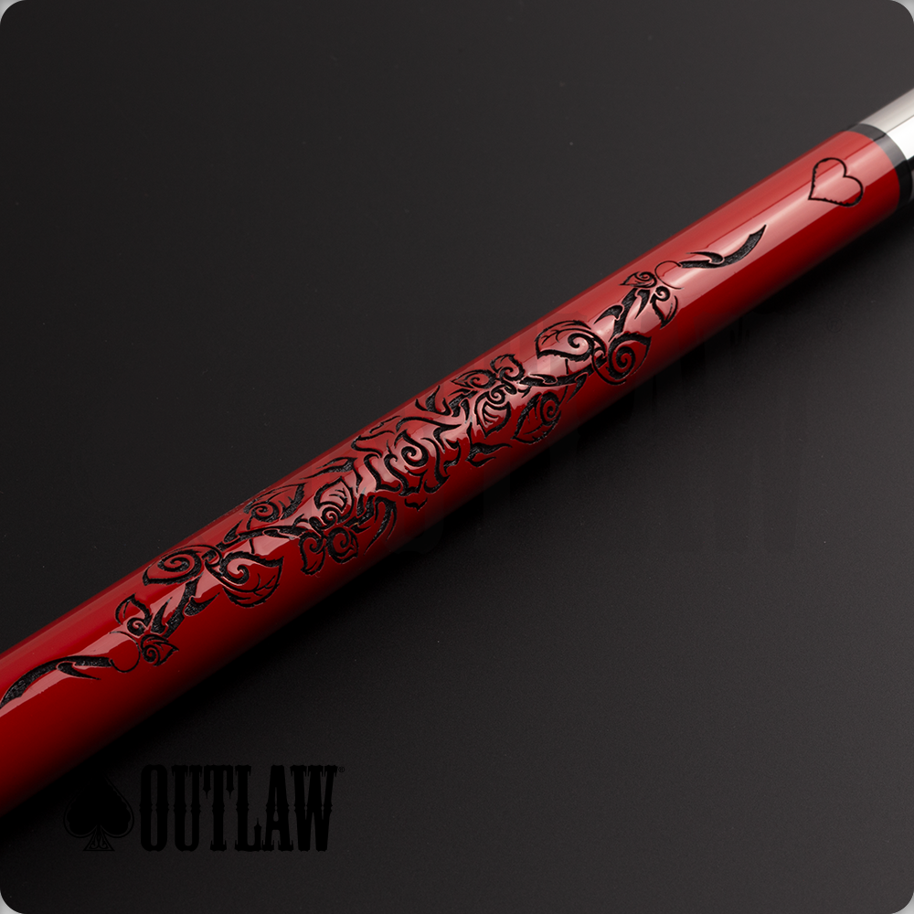 Outlaw OL30 Red Rose Pool Cue - Limited Edition 19oz Free Shipping!